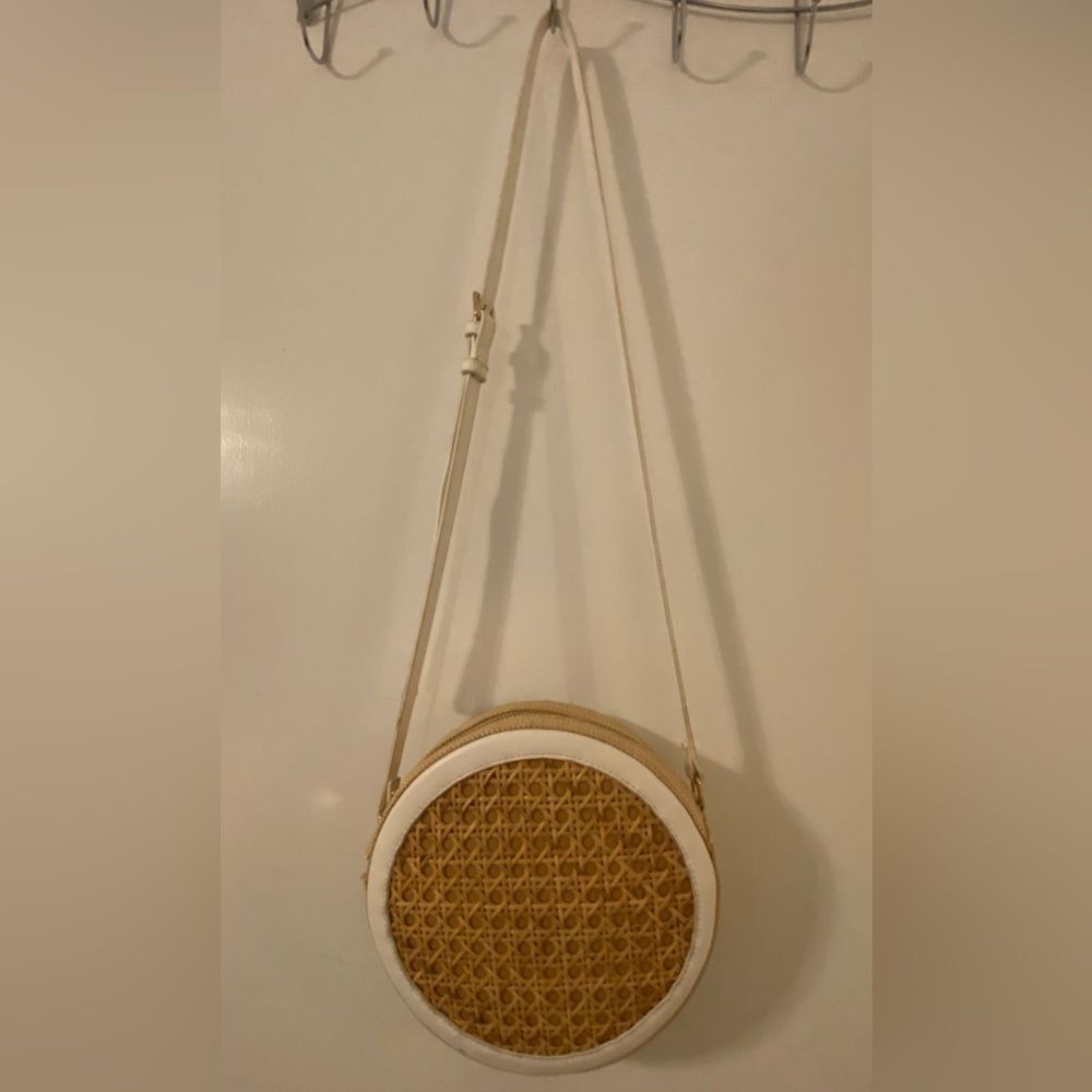 Round Ratan Crossbody Shoulder Purse